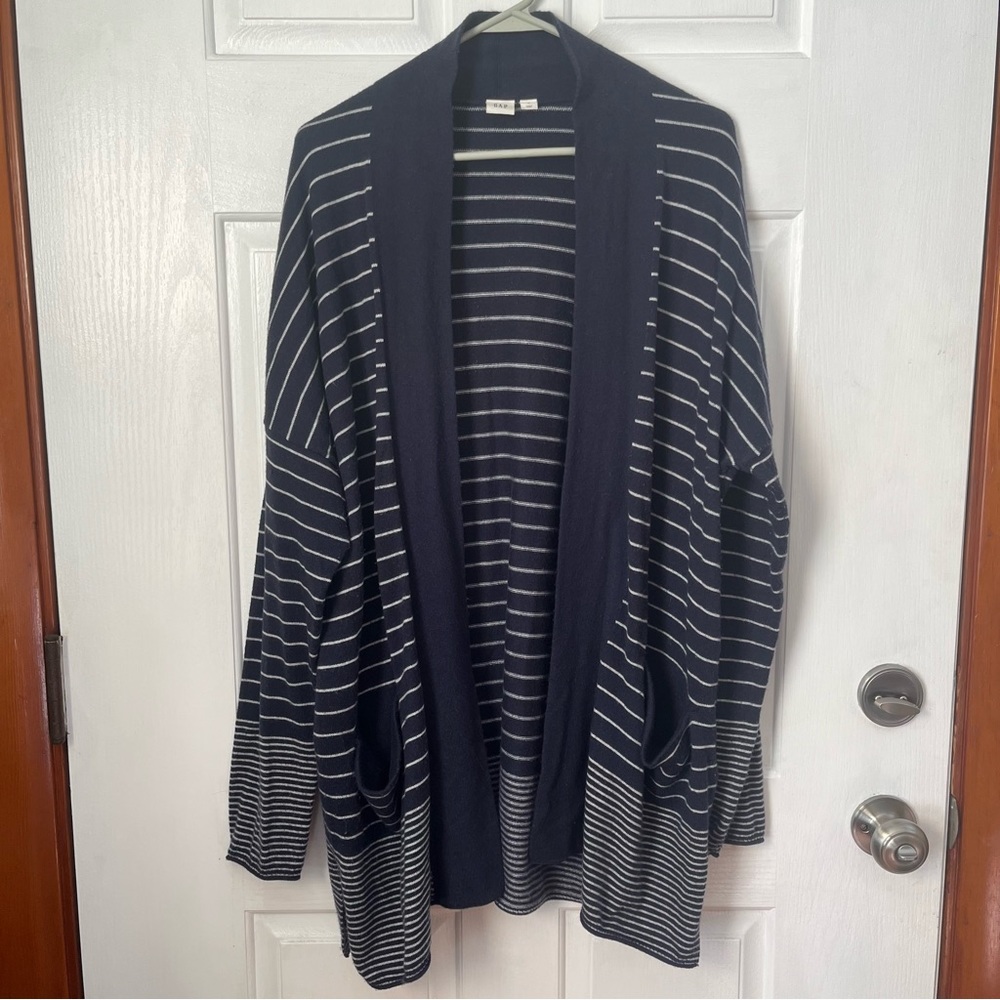 Women's Gap Navy Striped Sweater Cardigan Large